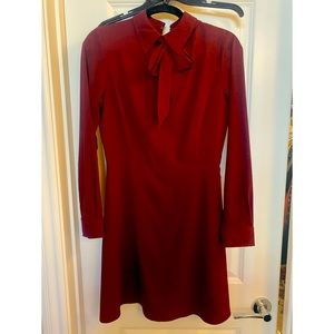 Who what wear the neck burgundy dress. Size small